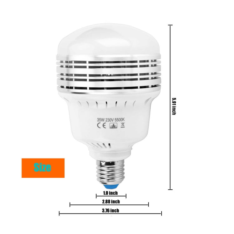 MANTOO PGL35 35W 120V 5500K 3900LM LED Light Bulb for Photography Lighting - LED Blubs & Tubes by MANTOO | Online Shopping UK | buy2fix