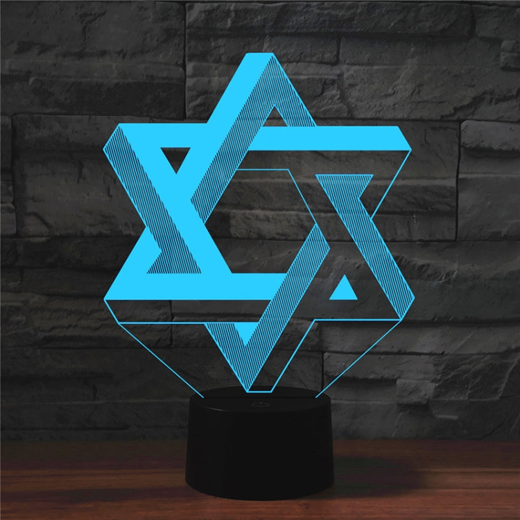Pentagram Shape 3D Colorful LED Vision Light Table Lamp, USB & Battery Version - Novelty Lighting by buy2fix | Online Shopping UK | buy2fix