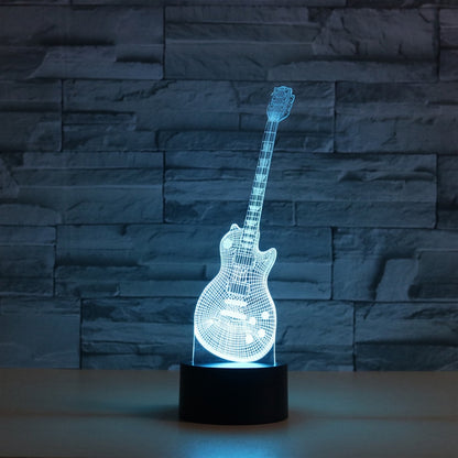 Guitar Shape 3D Colorful LED Vision Light Table Lamp, Charging Touch Version - Novelty Lighting by buy2fix | Online Shopping UK | buy2fix
