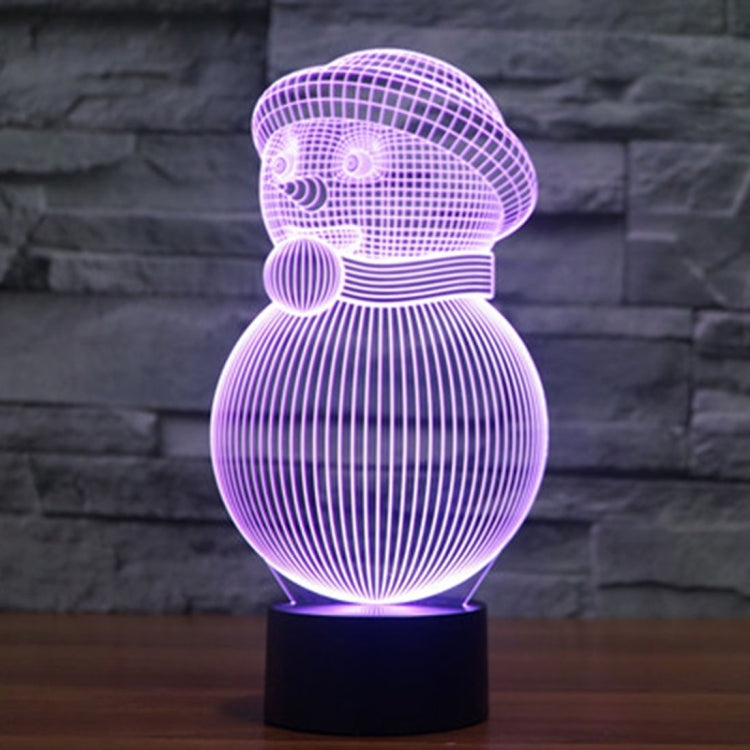 Snowman Style 3D Touch Switch Control LED Light , 7 Color Discoloration Creative Visual Stereo Lamp Desk Lamp Night Light - Novelty Lighting by buy2fix | Online Shopping UK | buy2fix