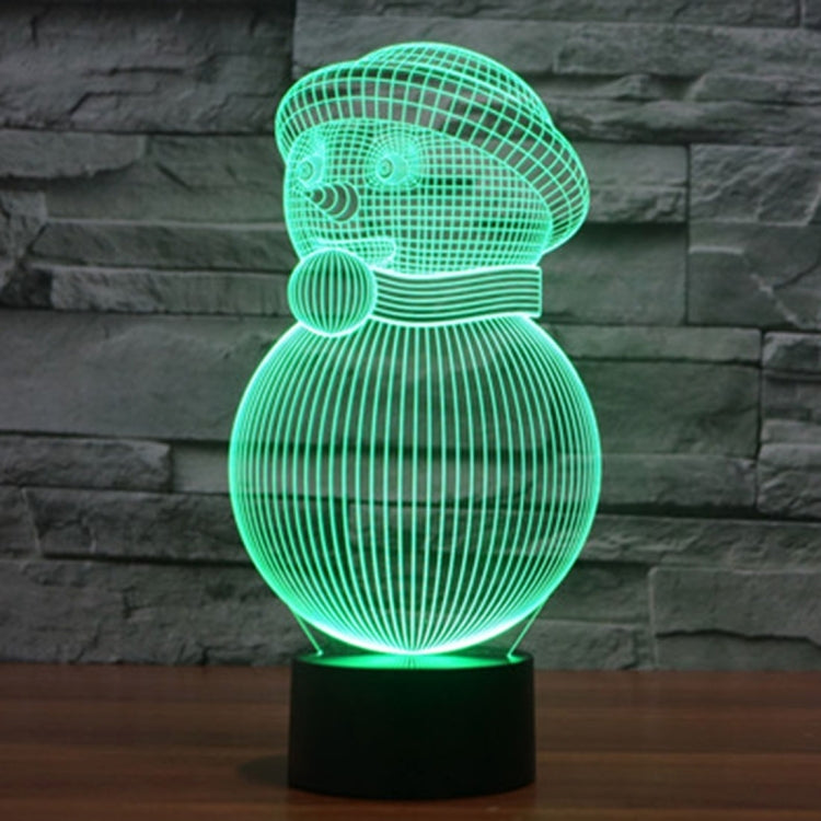 Snowman Style 3D Touch Switch Control LED Light , 7 Color Discoloration Creative Visual Stereo Lamp Desk Lamp Night Light - Novelty Lighting by buy2fix | Online Shopping UK | buy2fix