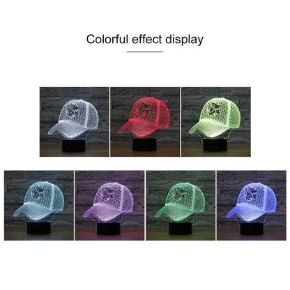 Baseball Cap Shape 3D Colorful LED Vision Light Table Lamp, Charging Touch Version - Novelty Lighting by buy2fix | Online Shopping UK | buy2fix
