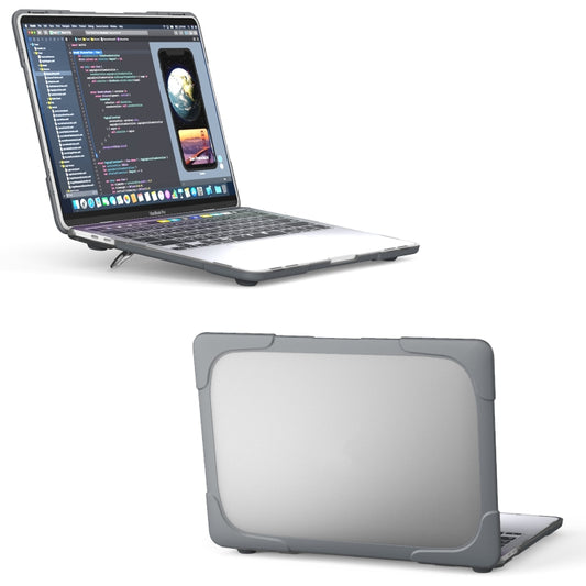 For MacBook Pro 13 inch 2022 & A2289 / A2251 / A2338 2020 PC + TPU Two Colors Laptop Protective Case(Grey) - MacBook Pro Cases by buy2fix | Online Shopping UK | buy2fix