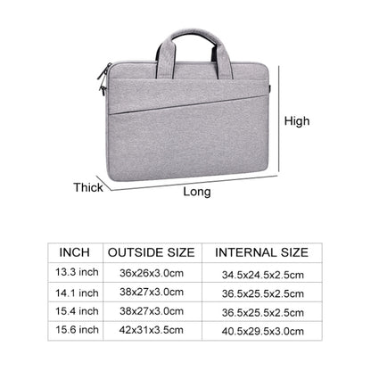 ST03S 15.4 inch Double Side Pockets Wearable Oxford Cloth Soft Handle Portable Laptop Tablet Bag(Grey) - 15 inch by buy2fix | Online Shopping UK | buy2fix