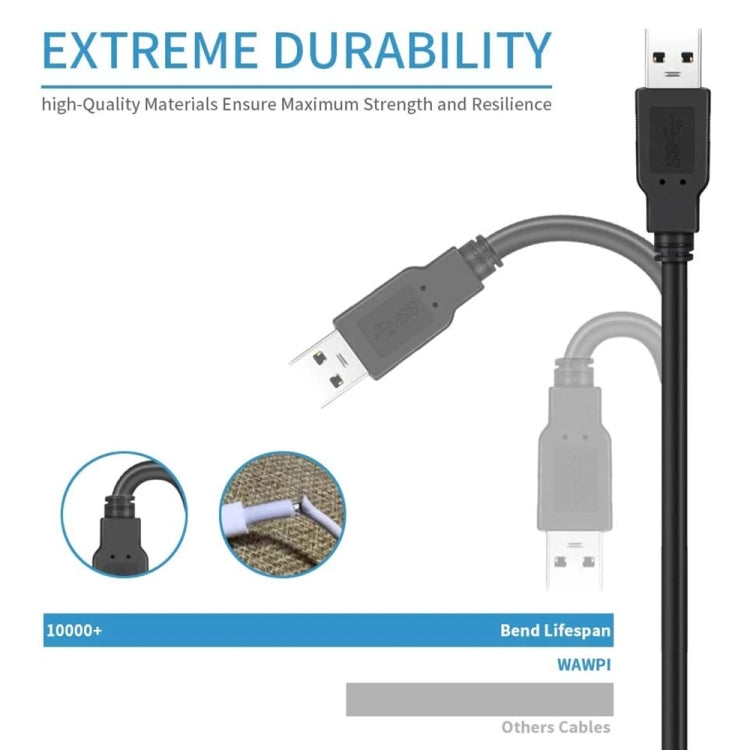 bk3507 Dual USB 2.0 Male to Dual USB Female Extension Cable with Fixing Hole, Length: 50cm - USB Cable by buy2fix | Online Shopping UK | buy2fix