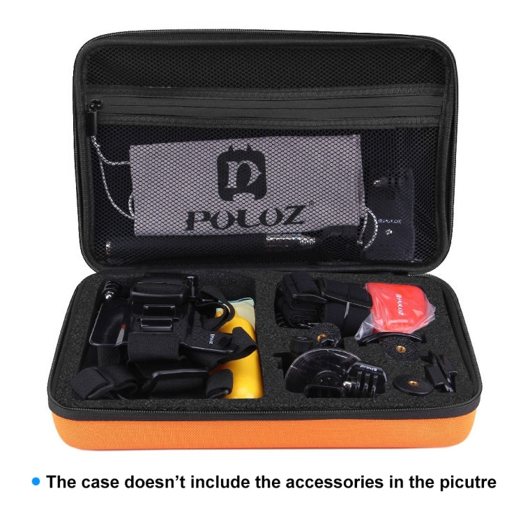 PULUZ Waterproof Carrying and Travel Case for for GoPro, Insta360, DJI and Other Action Cameras Accessories, Large Size: 32cm x 22cm x 7cm(Orange) - Carry Cases by PULUZ | Online Shopping UK | buy2fix