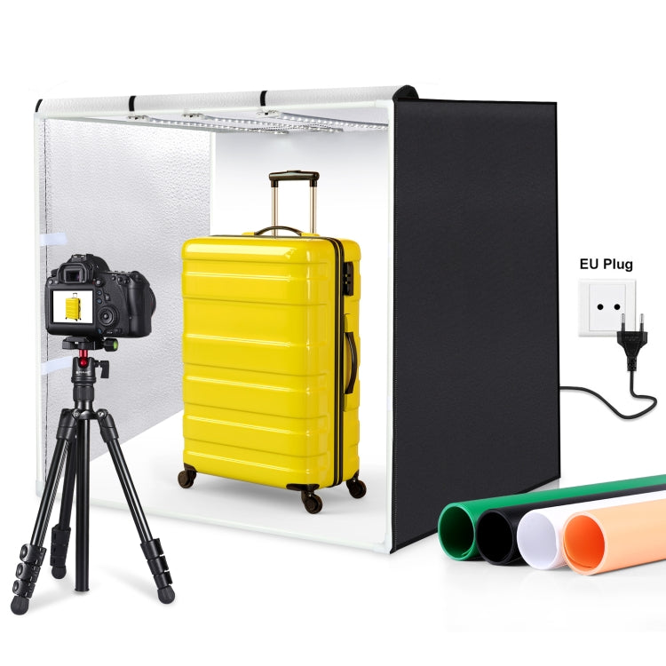 PULUZ 80cm Folding Portable 90W 14000LM High CRI White Light Photo Lighting Studio Shooting Tent Box Kit with 4 Colors Black, White, Orange, Green Backdrops (EU Plug) -  by PULUZ | Online Shopping UK | buy2fix