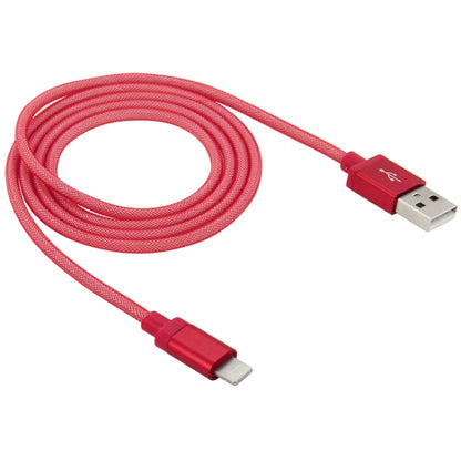 Net Style Metal Head 8 Pin to USB Data / Charger Cable, Cable Length: 1m(Red) - Normal Style Cable by buy2fix | Online Shopping UK | buy2fix