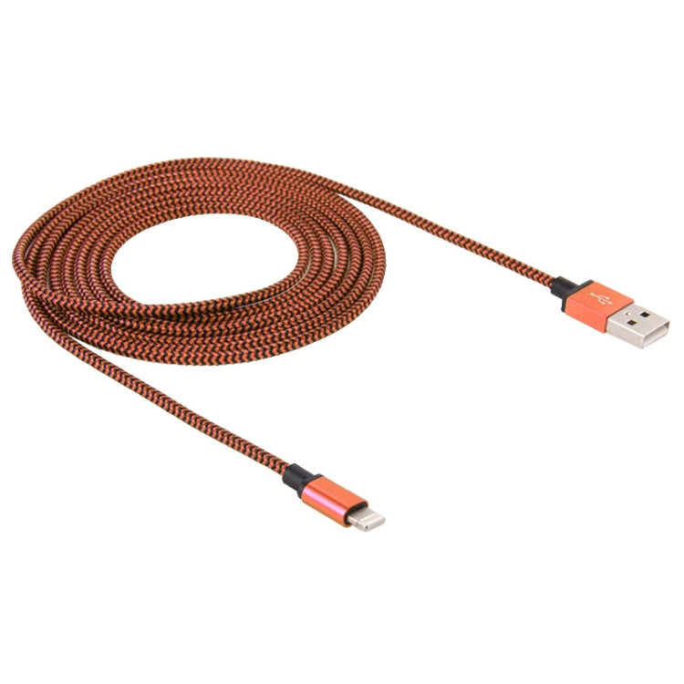 2m Woven Style 8 Pin to USB Sync Data / Charging Cable(Orange) - Normal Style Cable by buy2fix | Online Shopping UK | buy2fix