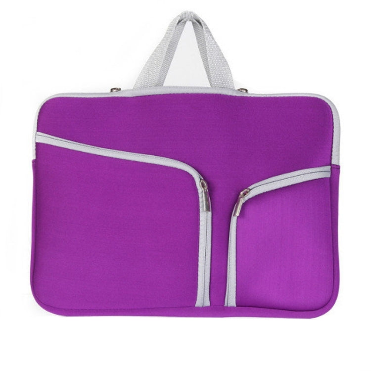 Double Pocket Zip Handbag Laptop Bag for Macbook Air 11.6 inch(Purple) - Protective Bags by buy2fix | Online Shopping UK | buy2fix