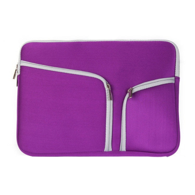 Double Pocket Zip Handbag Laptop Bag for Macbook Air 11.6 inch(Purple) - Protective Bags by buy2fix | Online Shopping UK | buy2fix