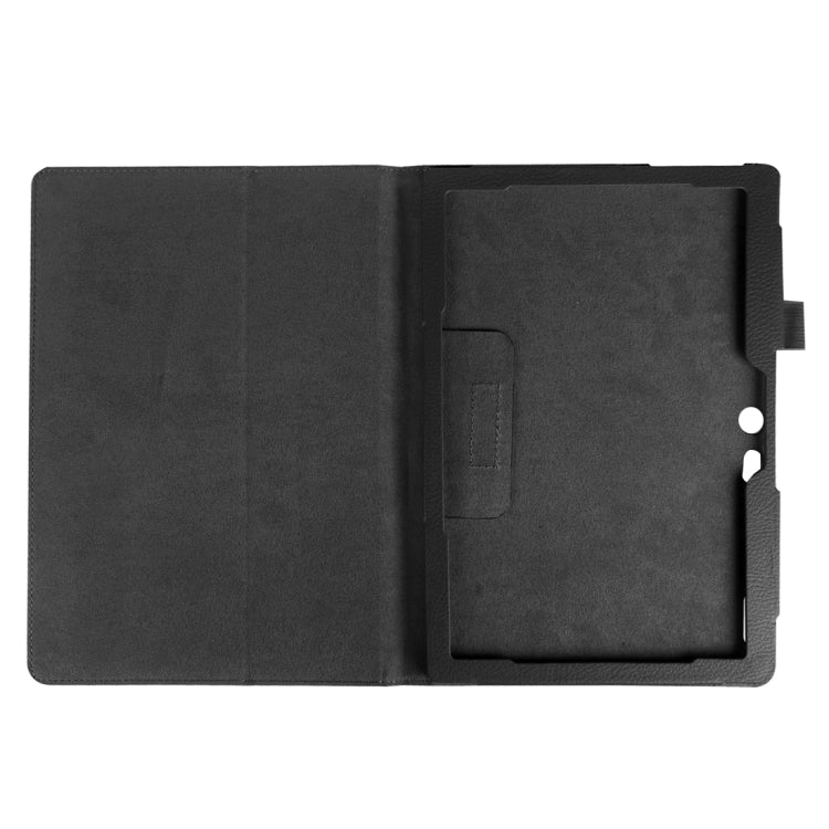 Litchi Texture Horizontal Flip Solid Color Leather Case with Holder for Lenovo TAB 2 A10-30 X30F & TAB 2 A10-70F, 10.1 inch(Black) - Lenovo by buy2fix | Online Shopping UK | buy2fix