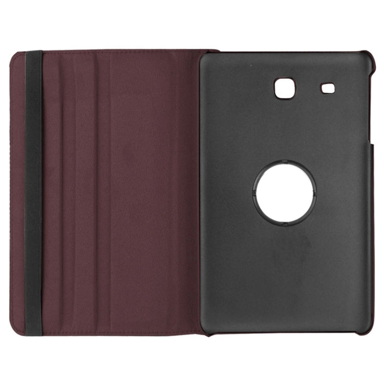 Litchi Texture Horizontal Flip Solid Color Leather Case with 360 Degrees Rotation Holder for Galaxy Tab E 9.6 / T560 / T561(Coffee) - Other Galaxy Tab PC by buy2fix | Online Shopping UK | buy2fix