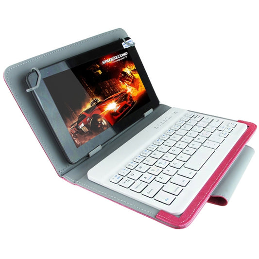 Universal Bluetooth Keyboard with Leather Tablet Case & Holder for Ainol / PiPO / Ramos 9.7 inch / 10.1 inch Tablet PC(Magenta) - Universal Keyboard by buy2fix | Online Shopping UK | buy2fix