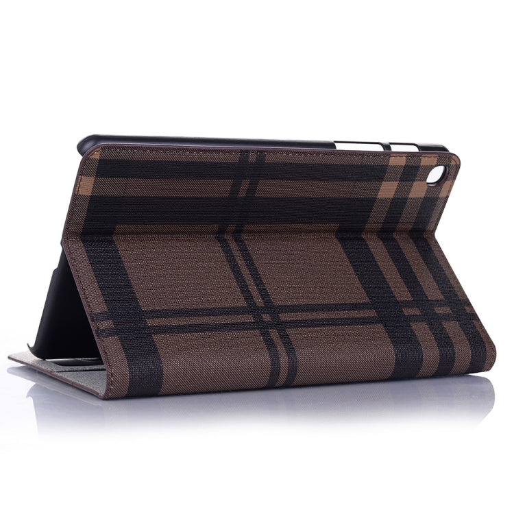 Plaid Texture Horizontal Flip Leather Case for Galaxy Tab A 8 (2019) P200 / P205,  with Holder & Card Slots & Wallet (Coffee) - Tab A 8.0 & S Pen (2019) P200/P205 by buy2fix | Online Shopping UK | buy2fix