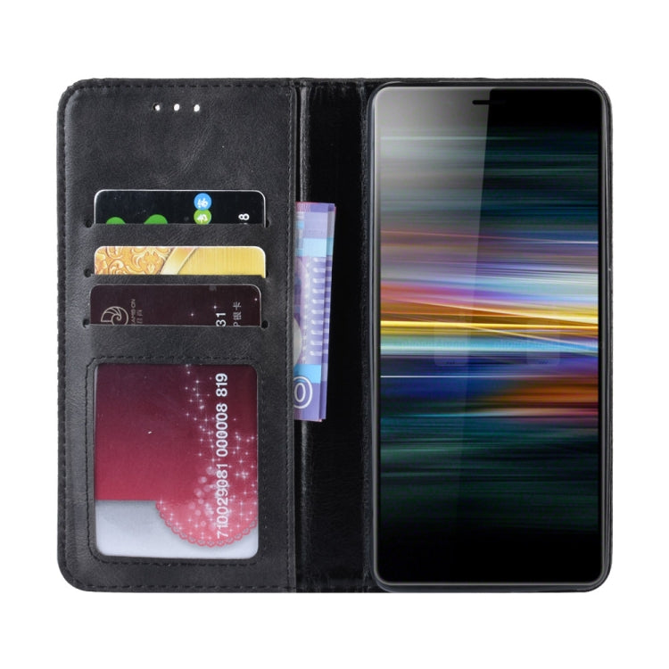 Magnetic Snap Retro Crazy Horse Texture Horizontal Flip Leather Case for Sony Xperia L3, with Holder & Card Slots & Photo Frame (Black) - Sony Cases by buy2fix | Online Shopping UK | buy2fix