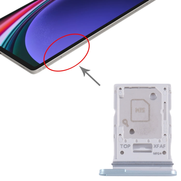 For Samsung Galaxy Tab S9 Ultra 5G SM-X916 Original SIM + Micro SD Card Tray (Green) - Card Socket by buy2fix | Online Shopping UK | buy2fix