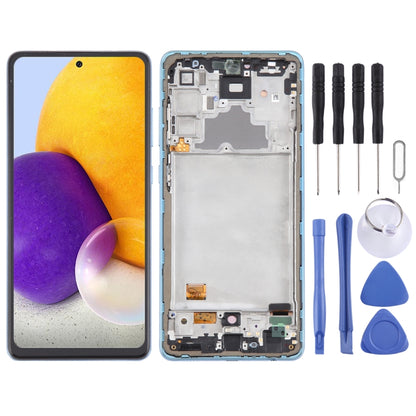 For Samsung Galaxy A72 4G SM-A725 6.43 inch Original LCD Screen Digitizer Full Assembly with Frame (Blue) - Galaxy A Series Parts by buy2fix | Online Shopping UK | buy2fix