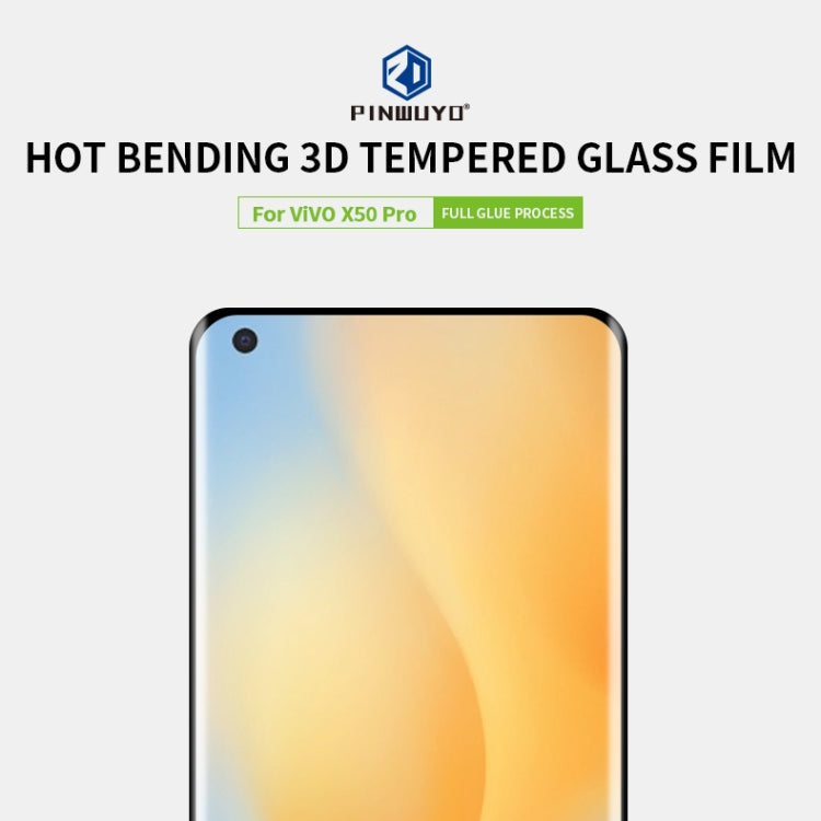 For vivo X50 Pro PINWUYO 9H 3D Hot Bending Tempered Glass Film(Black) - vivo Tempered Glass by PINWUYO | Online Shopping UK | buy2fix