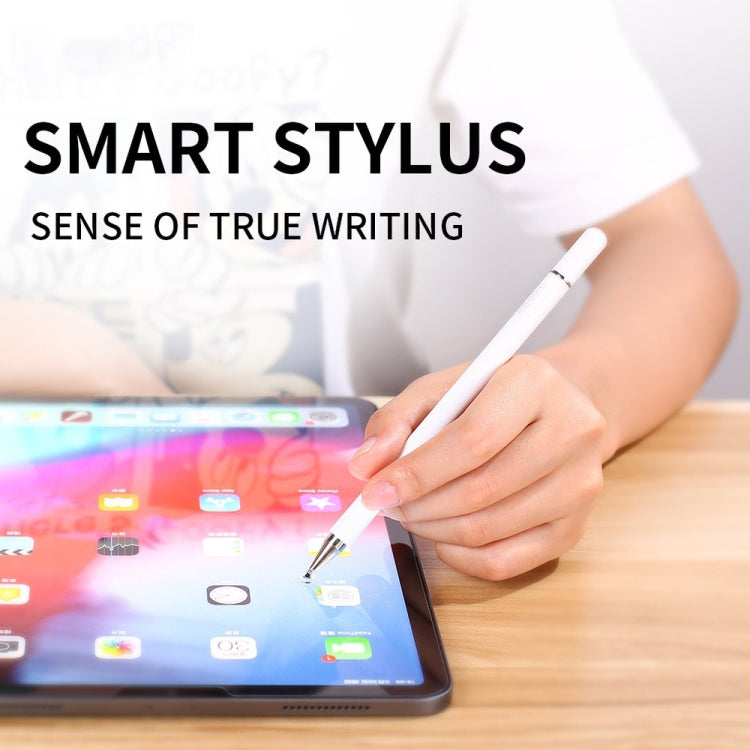 Imitation Porcelain 2 in 1 Mobile Phone Touch Screen Capacitive Pen for Apple / Huawei / Xiaomi / Samsung(White) - Pencil Accessories by buy2fix | Online Shopping UK | buy2fix