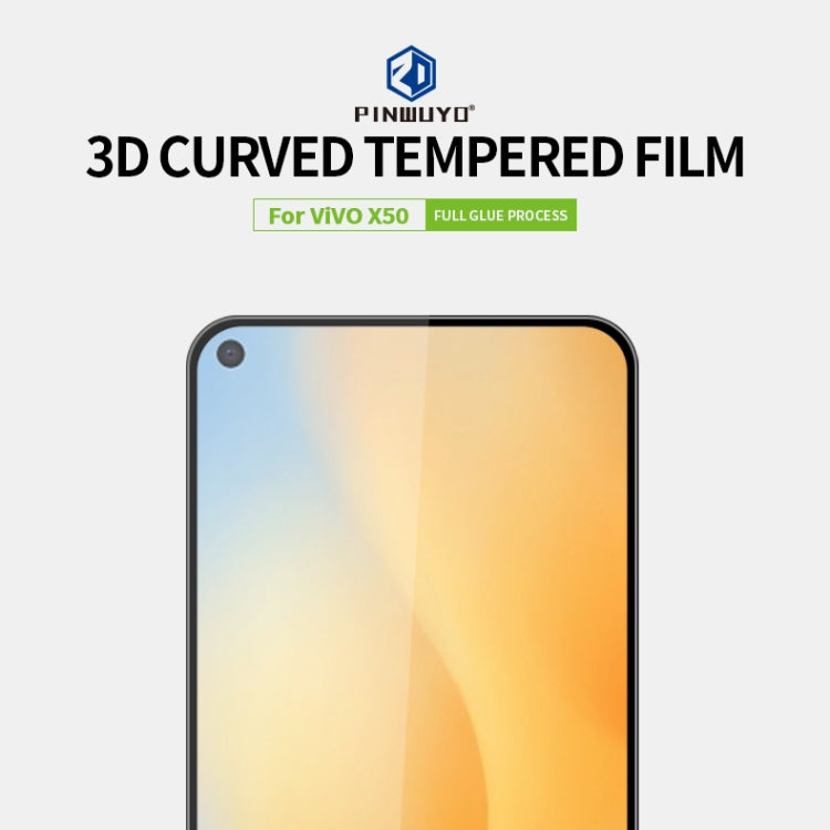 For vivo X50 PINWUYO 9H 3D Curved Full Screen Explosion-proof Tempered Glass Film(Black) - vivo Tempered Glass by PINWUYO | Online Shopping UK | buy2fix