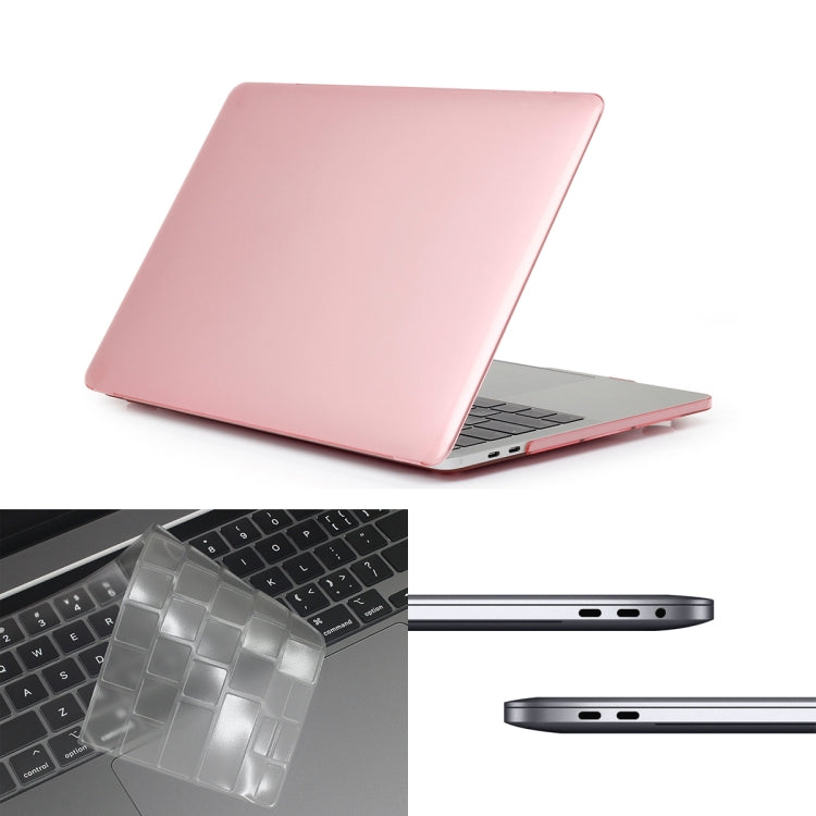 ENKAY Hat-Prince 3 in 1 For MacBook Pro 13 inch A2289 / A2251 (2020) Crystal Hard Shell Protective Case + Europe Version Ultra-thin TPU Keyboard Protector Cover + Anti-dust Plugs Set(Pink) - MacBook Pro Cases by ENKAY | Online Shopping UK | buy2fix