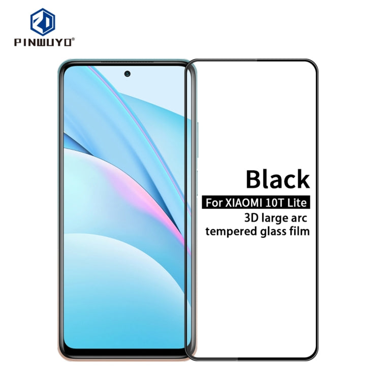 For Xiaomi Mi 10T Lite PINWUYO 9H 3D Curved Full Screen Explosion-proof Tempered Glass Film(Black) -  by PINWUYO | Online Shopping UK | buy2fix