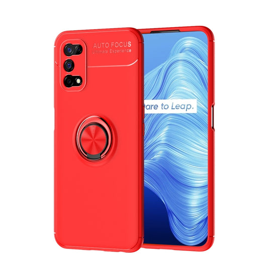 For OPPO Realme 7 Pro  Metal Ring Holder 360 Degree Rotating TPU Case(Red+Red) - Realme Cases by buy2fix | Online Shopping UK | buy2fix