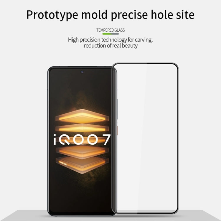 For vivo iQOO7 PINWUYO 9H 3D Curved Full Screen Explosion-proof Tempered Glass Film(Black) - vivo Tempered Glass by PINWUYO | Online Shopping UK | buy2fix