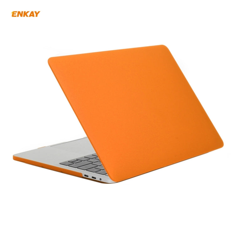 ENKAY 3 in 1 Matte Laptop Protective Case + US Version TPU Keyboard Film + Anti-dust Plugs Set for MacBook Pro 15.4 inch A1707 & A1990 (with Touch Bar)(Orange) - MacBook Pro Cases by ENKAY | Online Shopping UK | buy2fix