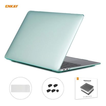 For MacBook Air 13.3 inch A2179 & A2337 2020 ENKAY 3 in 1 Crystal Laptop Protective Case + US Version TPU Keyboard Film + Anti-dust Plugs Set(Green) - MacBook Air Cases by WIWU | Online Shopping UK | buy2fix