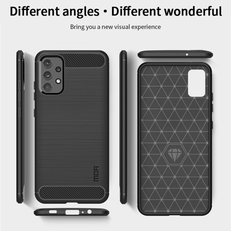 For Samsung Galaxy A32 4G(EU Version) MOFI Gentleness Series Brushed Texture Carbon Fiber Soft TPU Case(Grey) - Galaxy Phone Cases by MOFI | Online Shopping UK | buy2fix