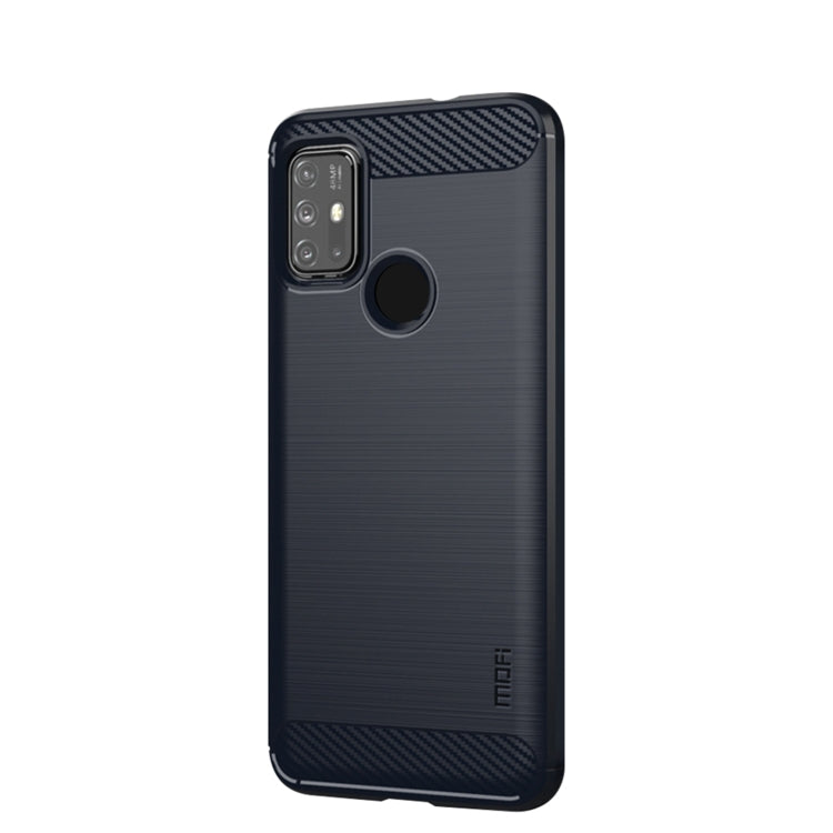 For Motorola Moto G10 / G30 MOFI Gentleness Series Brushed Texture Carbon Fiber Soft TPU Case(Blue) - Motorola Cases by MOFI | Online Shopping UK | buy2fix