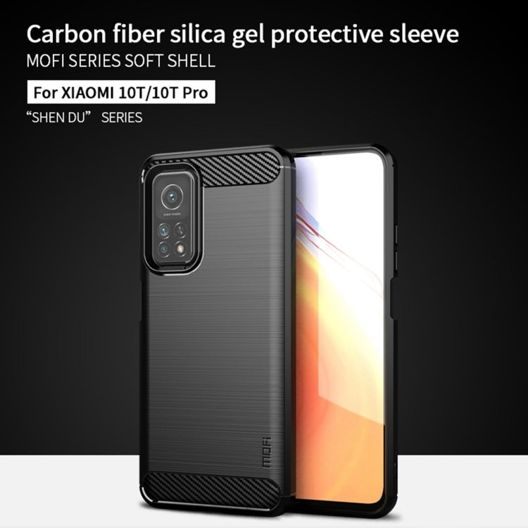 For Xiaomi Mi 10T / 10T Pro / Redmi  K30S MOFI Gentleness Series Brushed Texture Carbon Fiber Soft TPU Case(Grey) - Xiaomi Cases by MOFI | Online Shopping UK | buy2fix