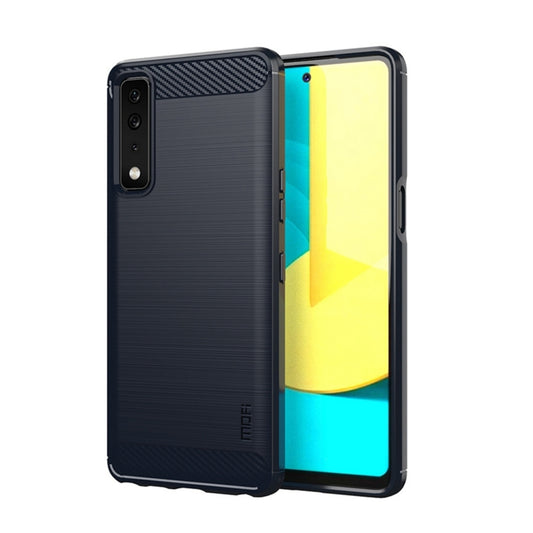 For LG Stylo 7 5G MOFI Gentleness Series Brushed Texture Carbon Fiber Soft TPU Case(Blue) - LG by MOFI | Online Shopping UK | buy2fix