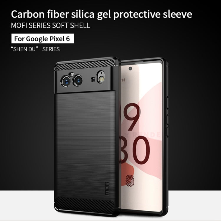 For Google Pixel 6 MOFI Gentleness Series Brushed Texture Carbon Fiber Soft TPU Case(Gray) - Google Cases by MOFI | Online Shopping UK | buy2fix