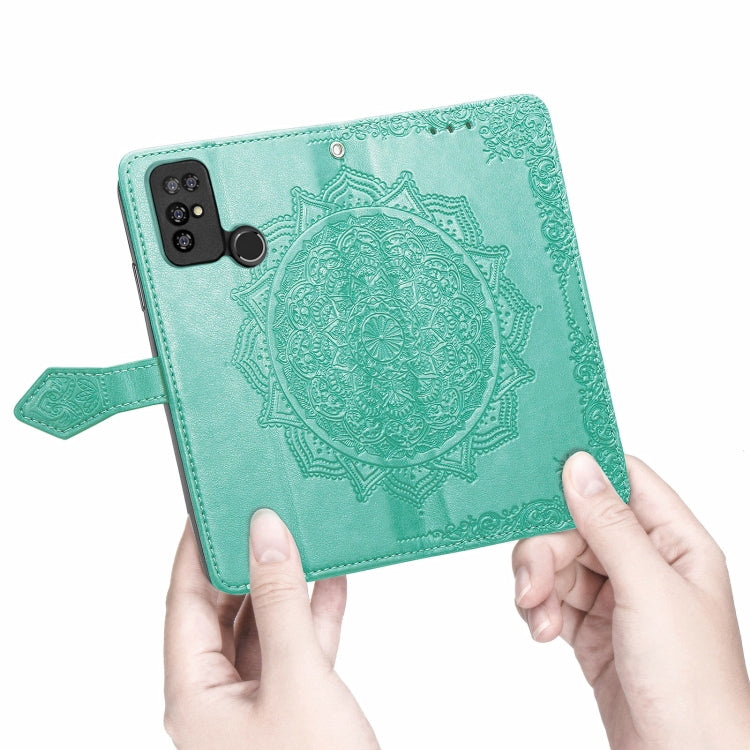 For Doogee X96 Pro Mandala Flower Embossed Horizontal Flip Leather Case with Holder & Three Card Slots & Wallet & Lanyard(Green) - More Brand by buy2fix | Online Shopping UK | buy2fix