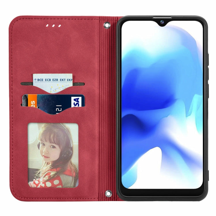 For Blackview A80 / A80s Retro Skin Feel Business Magnetic Horizontal Flip Leather Case with Holder & Card Slots & Wallet & Photo Frame(Red) - More Brand by buy2fix | Online Shopping UK | buy2fix