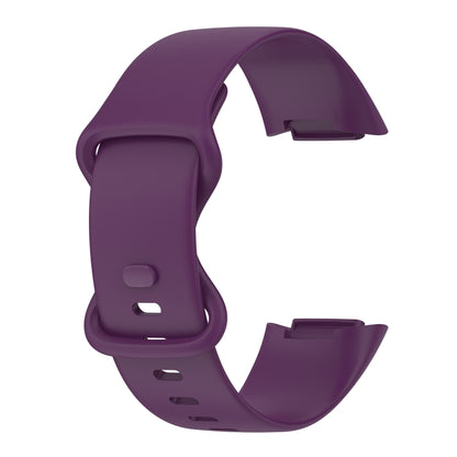 For Fitbit Charge 5 Monochromatic Silicone Watch Band, Size: Small Size(Purple) - Watch Bands by buy2fix | Online Shopping UK | buy2fix