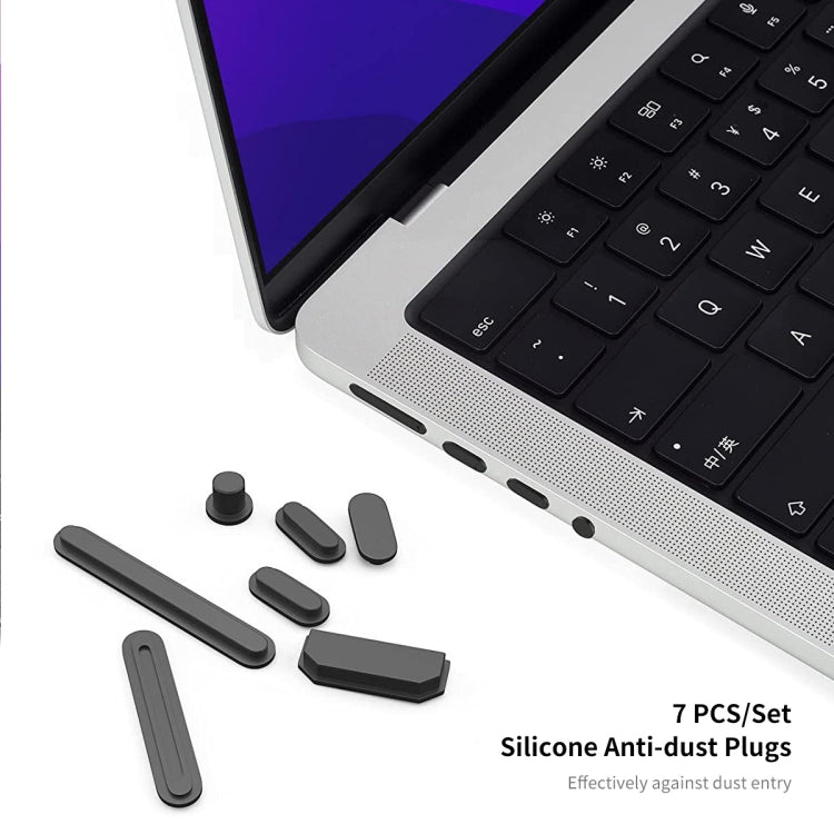 ENKAY Hat-Prince 3 in 1 Matte Laptop Protective Case + TPU Keyboard Film + Anti-dust Plugs Set for MacBook Pro 14.2 inch A2442 2021/A2779 2023, Version:EU Version(Black) - MacBook Pro Cases by ENKAY | Online Shopping UK | buy2fix