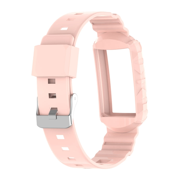 For Fitbit Charge 3 SE Silicone One Body Armor Watch Band(Pink) - Watch Bands by buy2fix | Online Shopping UK | buy2fix