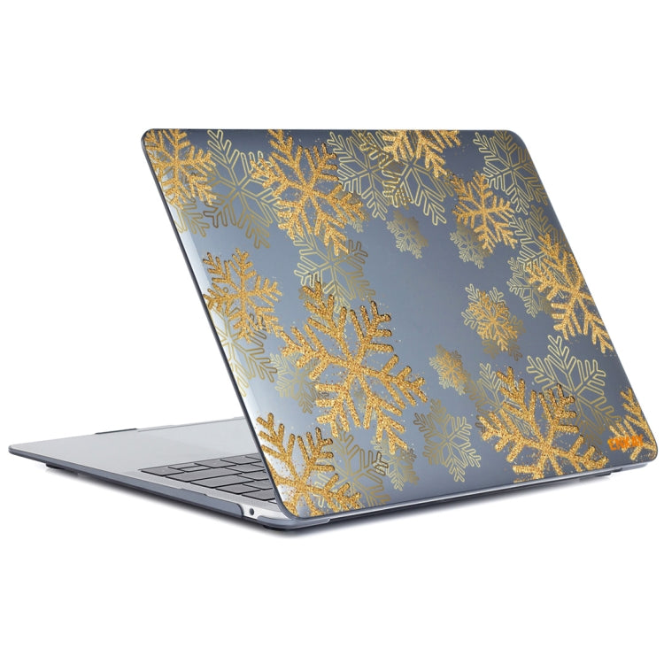 ENKAY Vintage Pattern Series Laotop Protective Crystal Case For MacBook Pro 13.3 inch A1706 / A1708 / A1989 / A2159(Golden Snowflake) - MacBook Pro Cases by ENKAY | Online Shopping UK | buy2fix