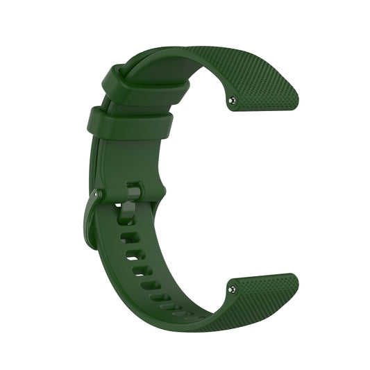 For Amazfit GTS 3 Checkered Silicone Watch Band(Amy green) - Watch Bands by buy2fix | Online Shopping UK | buy2fix