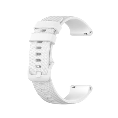 For Xiaomi Watch S1 22mm Checkered Silicone Watch Band(White) - Watch Bands by buy2fix | Online Shopping UK | buy2fix