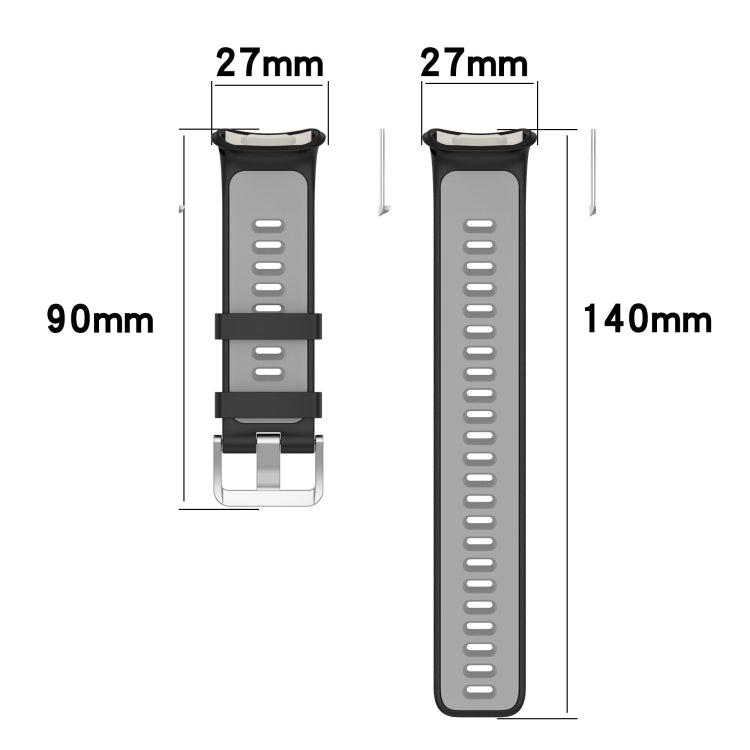 Two-color Silicone Watch Band for POLAR Vantage V2 with Original Raw Ears(Gray+Green) -  by buy2fix | Online Shopping UK | buy2fix