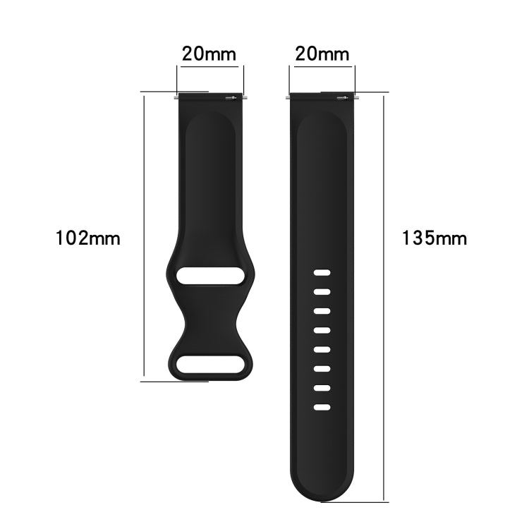 For Samsung Galaxy Watch4 40mm/44mm 20mm Solid Color Silicone Watch Band(Green) - Watch Bands by buy2fix | Online Shopping UK | buy2fix