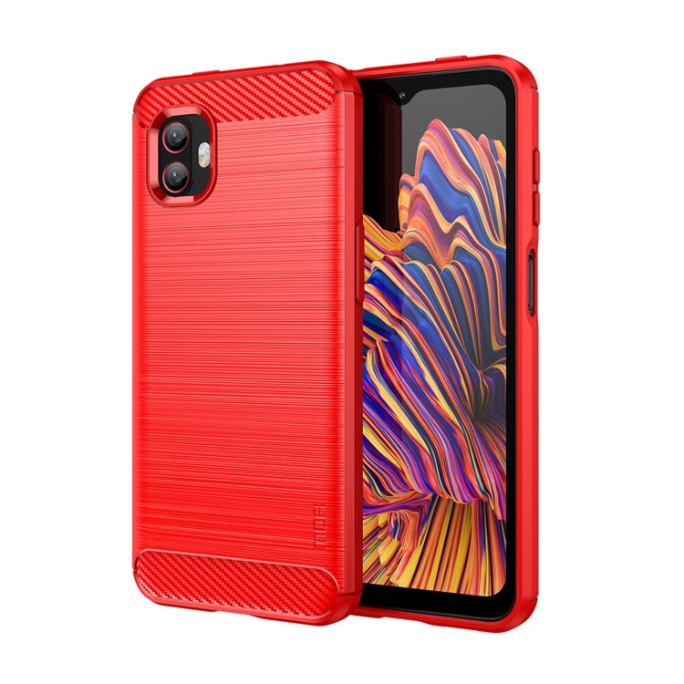For Samsung Galaxy Xcover6 Pro / Xcover Pro 2 MOFI Gentleness Brushed Carbon Fiber Soft TPU Case(Red) -  by MOFI | Online Shopping UK | buy2fix