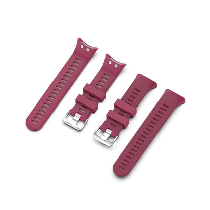 For Garmin Forerunner 45 / Forerunner 45S Universal Twill Solid Color Silicone Watch Band(Claret) - Watch Bands by buy2fix | Online Shopping UK | buy2fix