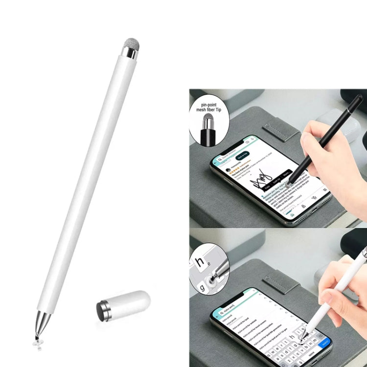 AT-30 2-in-1 Silicone Sucker + Conductive Cloth Head Handwriting Touch Screen Pen Mobile Phone Passive Capacitive Pen with 1 Pen Head(White) - Stylus Pen by buy2fix | Online Shopping UK | buy2fix