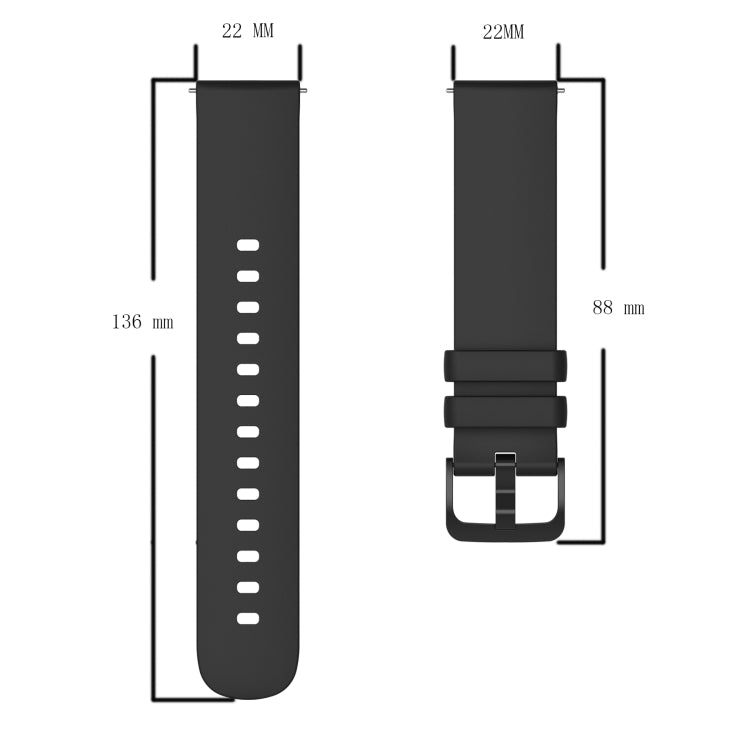 For Amazfit GTR 3 22mm Solid Color Soft Silicone Watch Band(White) - Watch Bands by buy2fix | Online Shopping UK | buy2fix